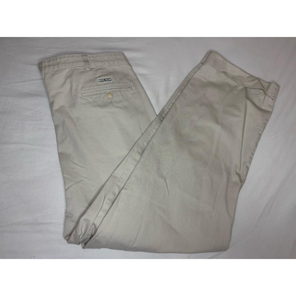 Vintage 90s Polo Ralph Lauren Hammond Pant Men 38x30 Khaki Classic Chino Pleated